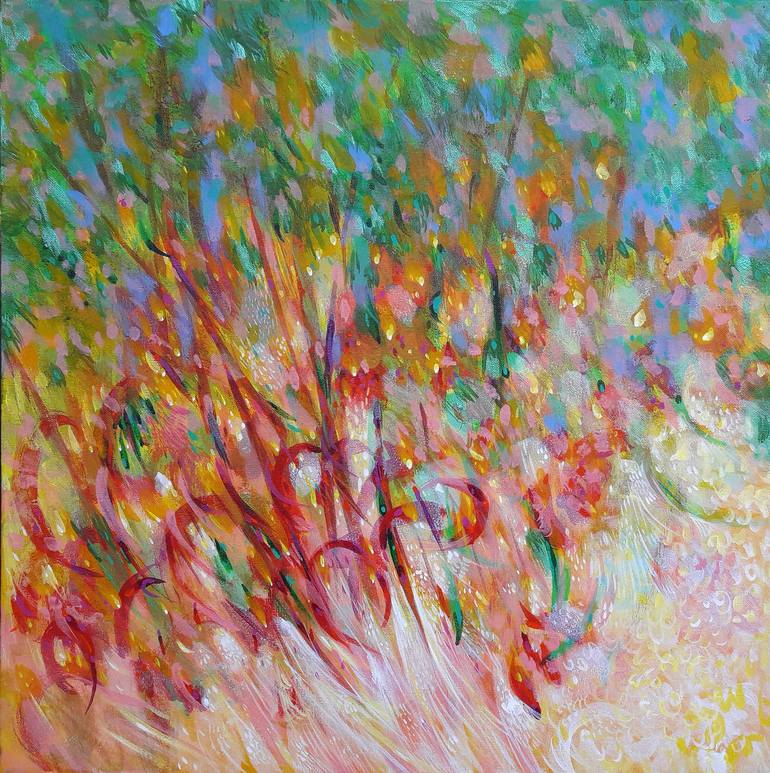 Original Abstract Expressionism Abstract Painting by Prakornpatara Janthakhaisorn