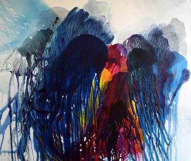 Original Surrealism Abstract Painting by Prakornpatara Janthakhaisorn