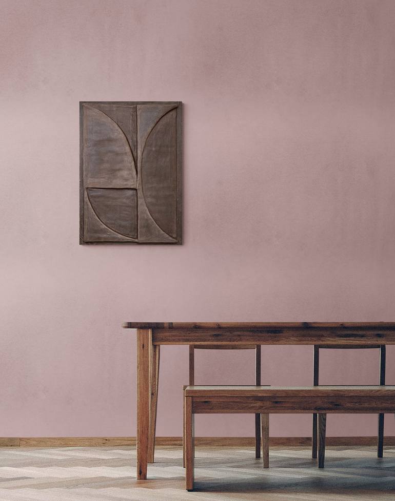 Original Abstract Geometric Mixed Media by Anna Rusak