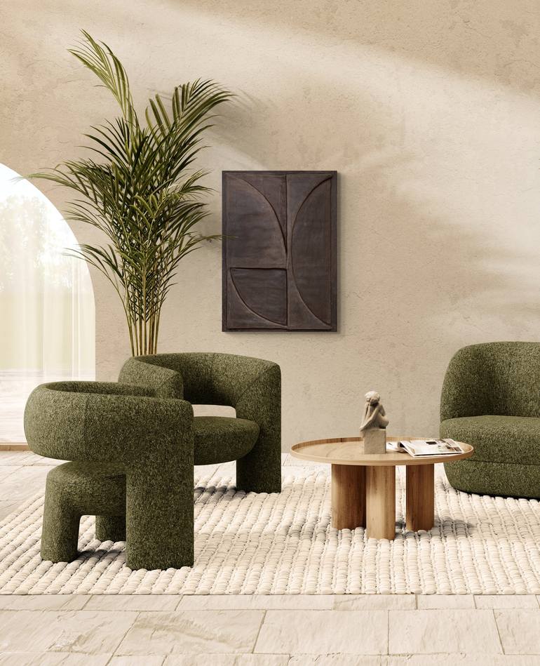 Original Abstract Geometric Mixed Media by Anna Rusak