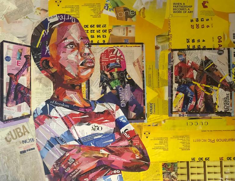 Original Figurative Children Collage by Oluwaseyi Olaide
