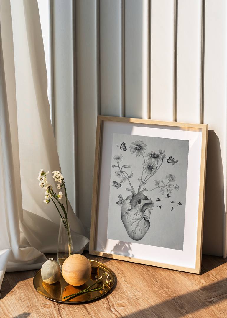 Original Surrealism Nature Drawing by Yelyzaveta Rabadanova