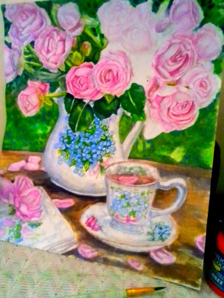 Original Art Deco Still Life Painting by Shelley Amos