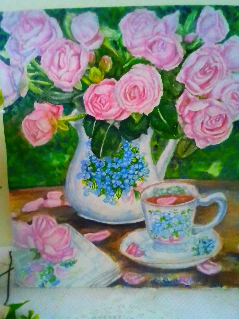 Original Art Deco Still Life Painting by Shelley Amos