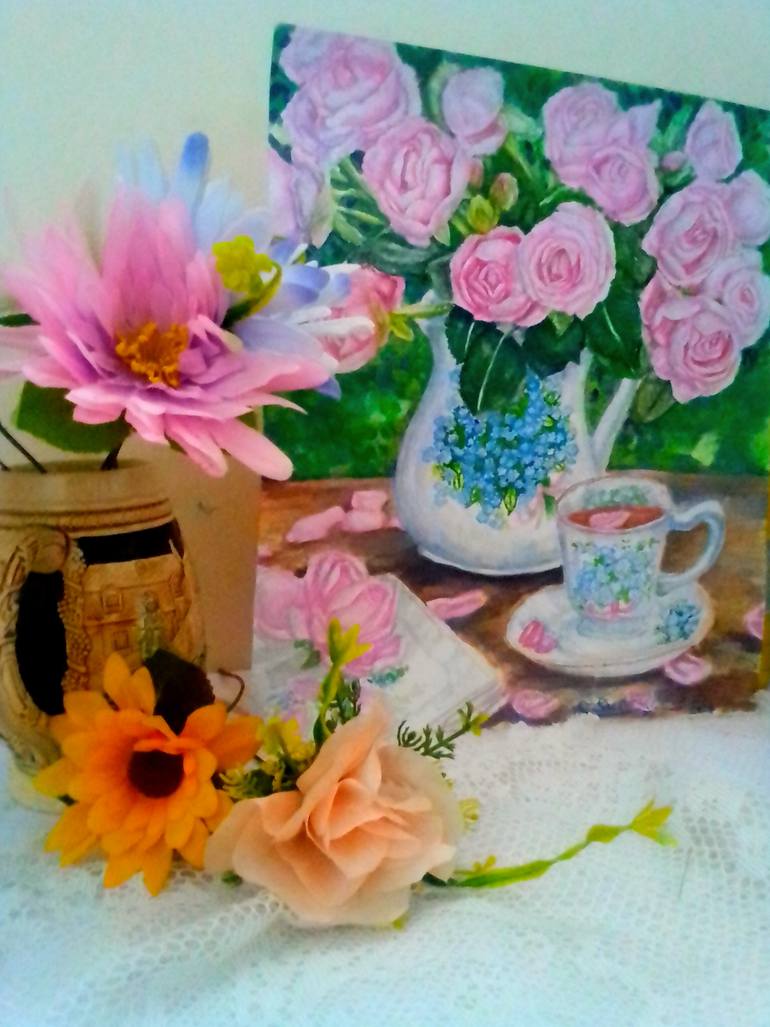 Original Art Deco Still Life Painting by Shelley Amos