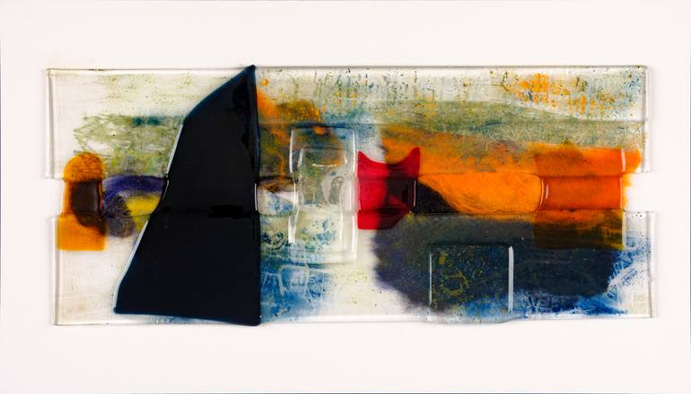 Original Abstract Expressionism Landscape Collage by Miriam Habibe