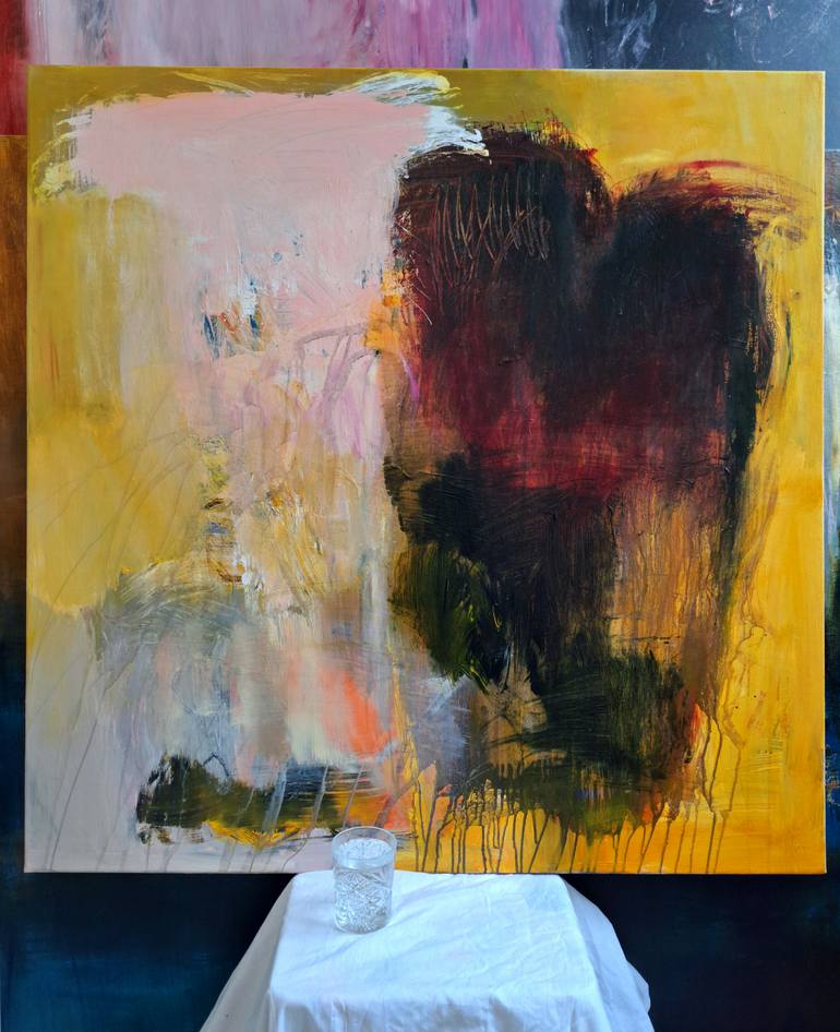 Original Expressionism Love Painting by Leena Noux