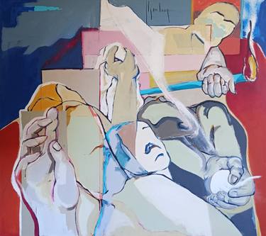 Original Abstract Expressionism People Paintings by F Ghysenberg
