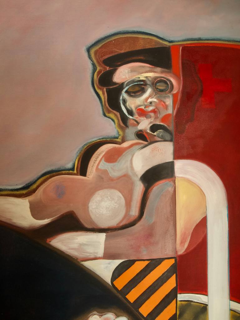 Original Modernism People Painting by Patrick Cuenot