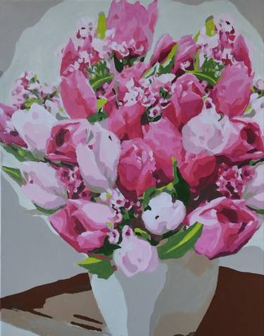 Original Romanticism Floral Printmaking by Nina Sukhina