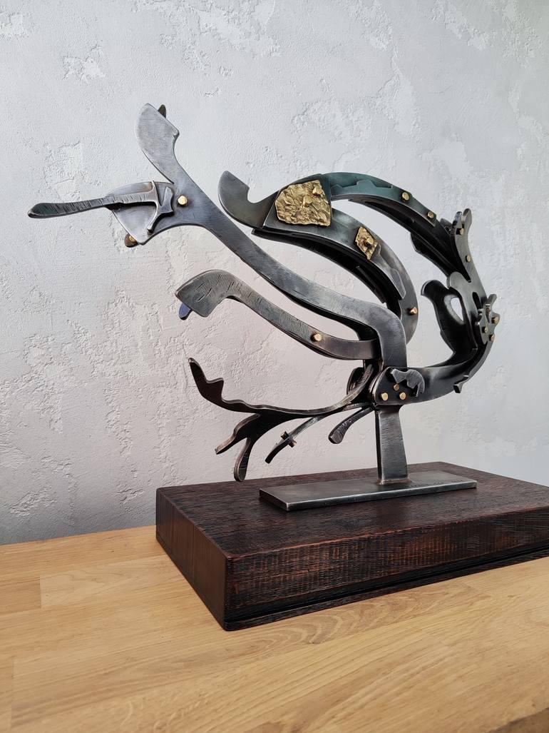 Original Art Deco Abstract Sculpture by Alexander Plamadil