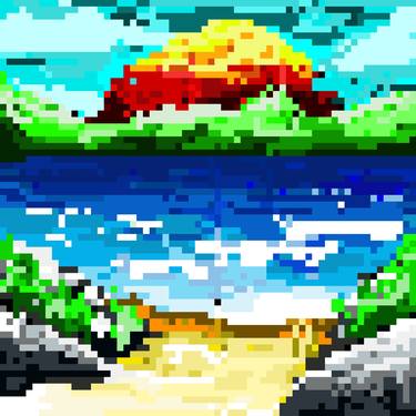 Original Art Deco Beach Digital by Masterpiece Moments