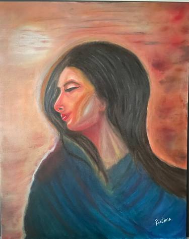 Original Expressionism Women Painting by Pratima Kumar