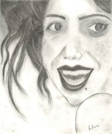 Original Art Deco Women Drawing by Pratima Kumar