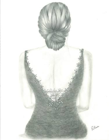 Original Art Deco Women Drawing by Pratima Kumar