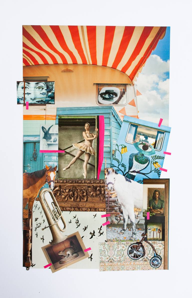 Original Photorealism Abstract Collage by Ramona Stamoreanu