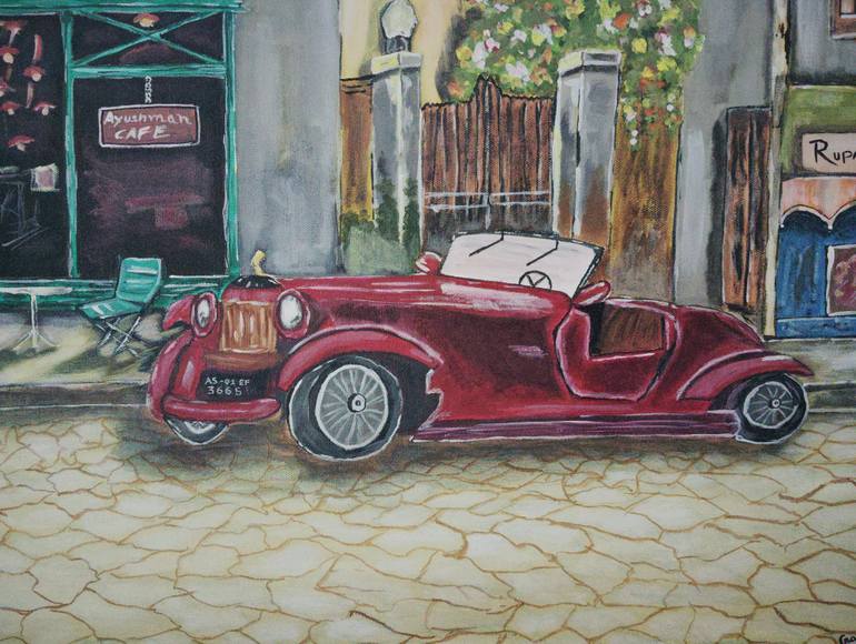 Original Abstract Car Painting by Gaurav Saikia
