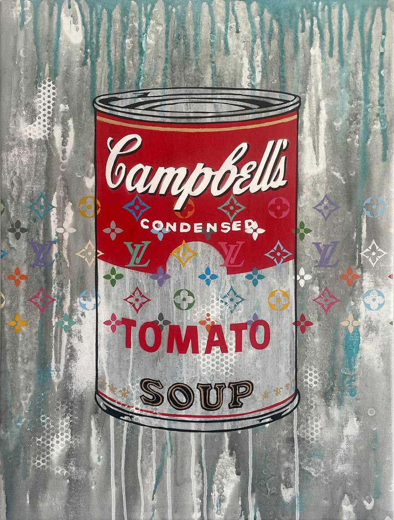 Original Fashion Painting by Elad Ochayon | Pop Art Art on Canvas | Louis Vuitton ON Campbell"s can soup