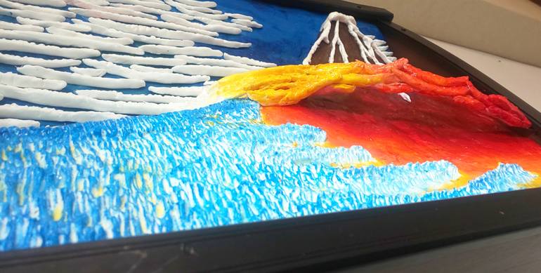 Original Cubism Landscape Painting by Zensaku Yamakawa
