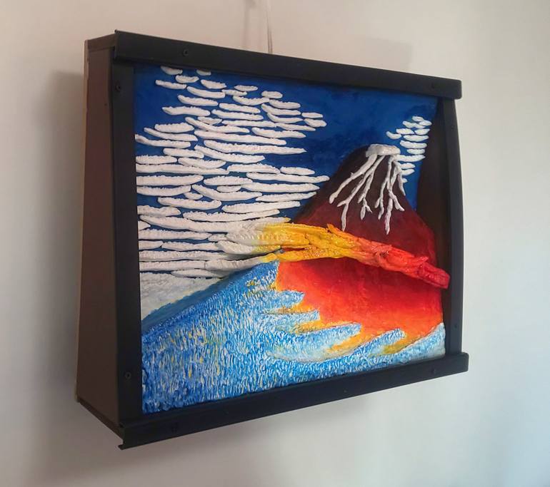 Original Cubism Landscape Painting by Zensaku Yamakawa