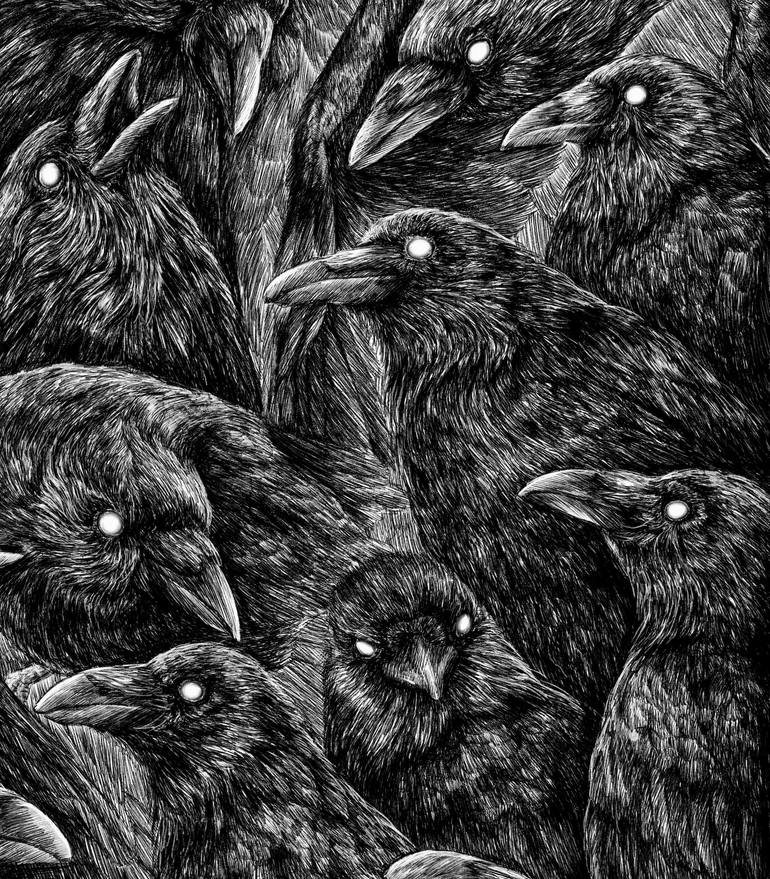 Original Black & White Animal Drawing by Taisiia Bomshtein
