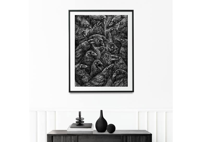 Original Black & White Animal Drawing by Taisiia Bomshtein