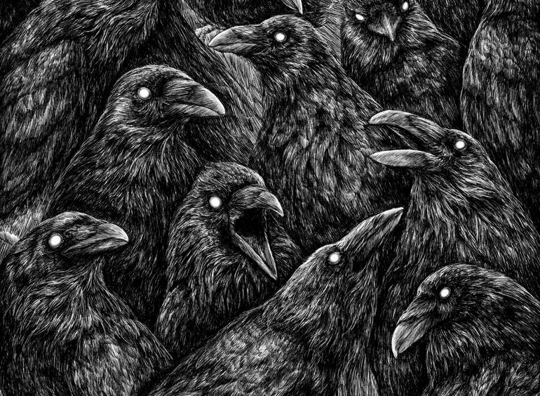 Original Black & White Animal Drawing by Taisiia Bomshtein