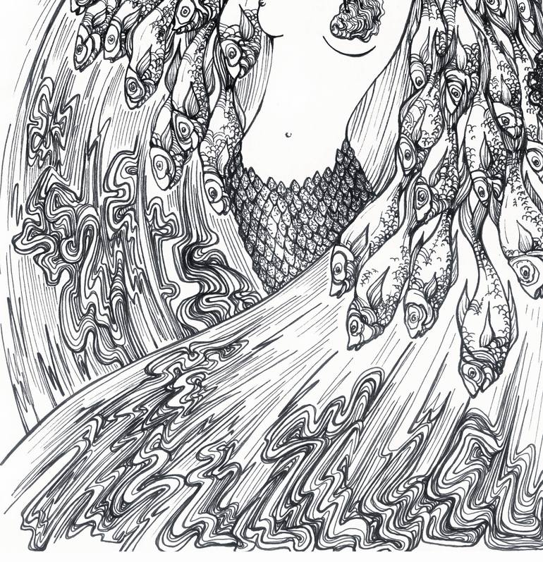 Original Art Nouveau Fantasy Drawing by Taisiia Bomshtein