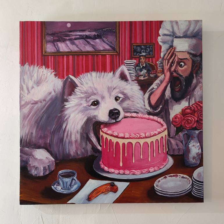 Original Conceptual Dogs Painting by Sergei Logachev