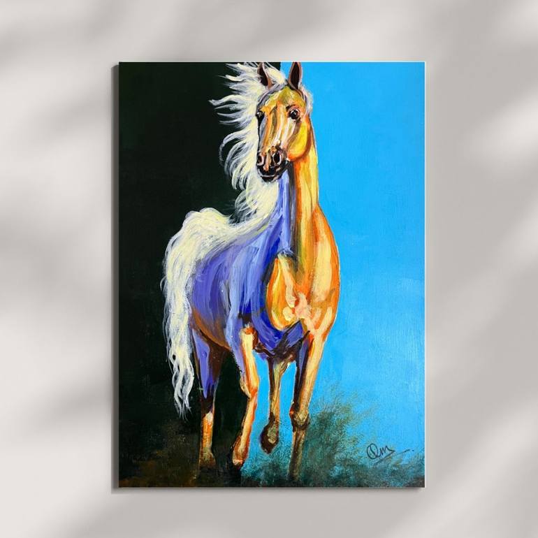 Original Realism Horse Painting by Om Mistry
