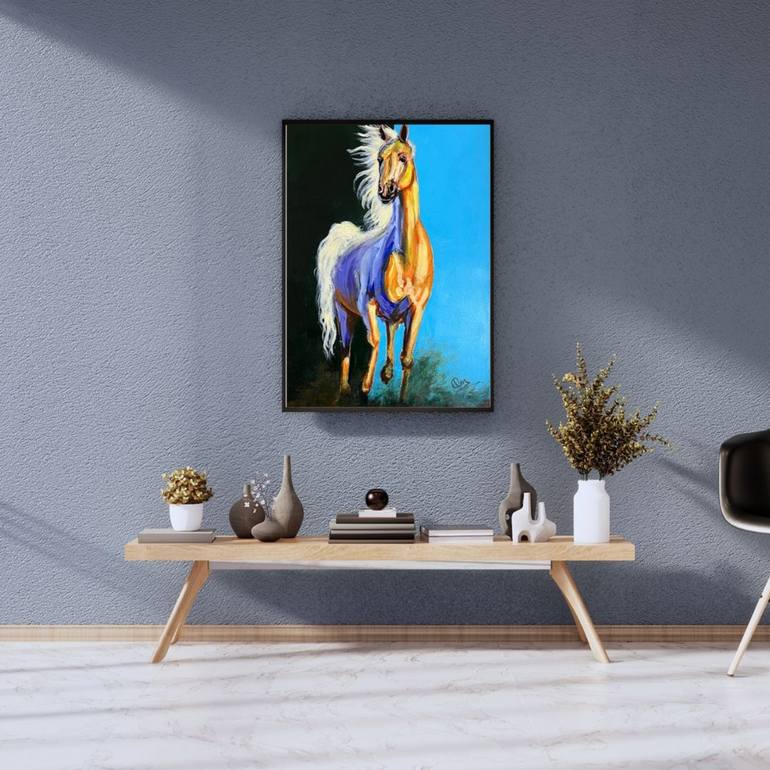 Original Realism Horse Painting by Om Mistry