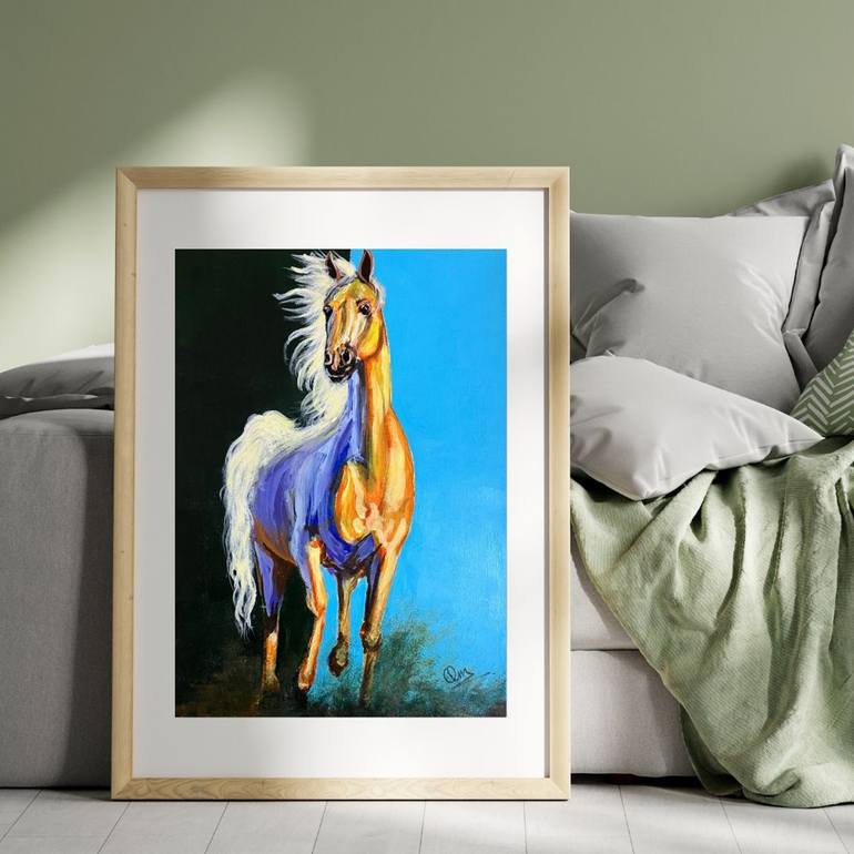 Original Realism Horse Painting by Om Mistry