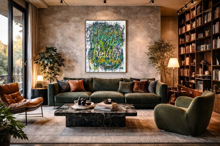 Original Abstract Calligraphy Painting by Bogdana Antoniuk