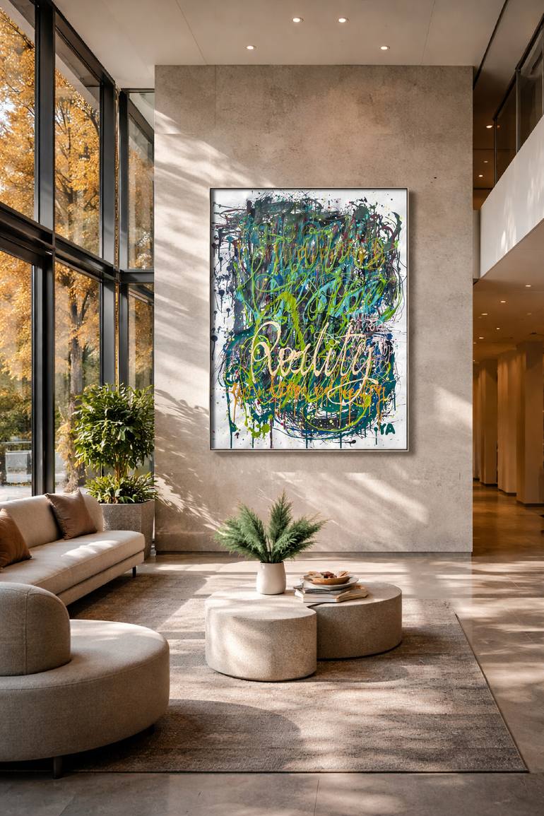 Original Abstract Calligraphy Painting by Bogdana Antoniuk