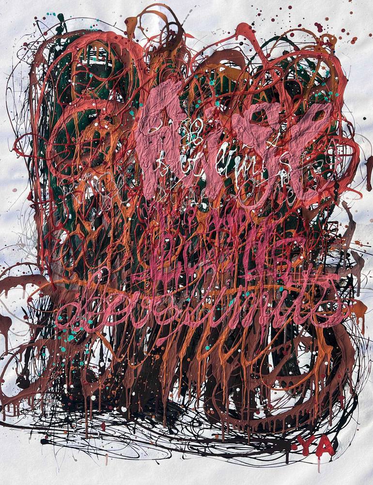 Original Abstract Calligraphy Painting by Bogdana Antoniuk