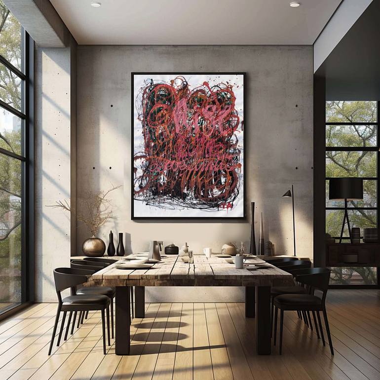 Original Abstract Calligraphy Painting by Bogdana Antoniuk