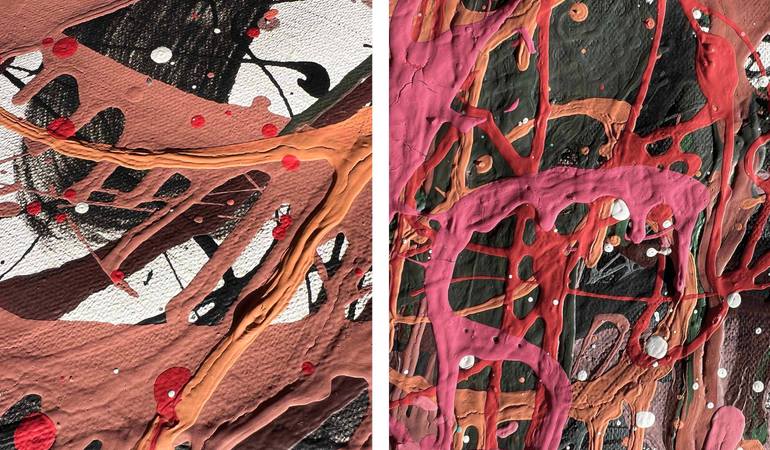 Original Abstract Calligraphy Painting by Bogdana Antoniuk