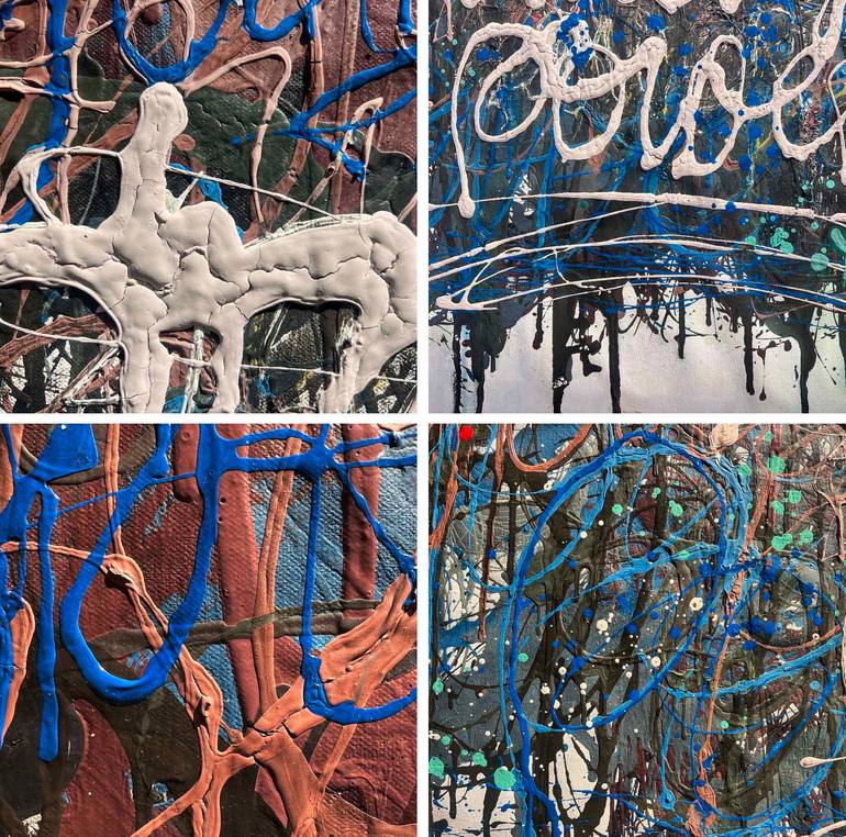 Original Abstract Calligraphy Painting by Bogdana Antoniuk