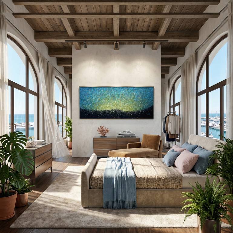 Original Color Field Painting Sunrise Painting by Bogdana Antoniuk