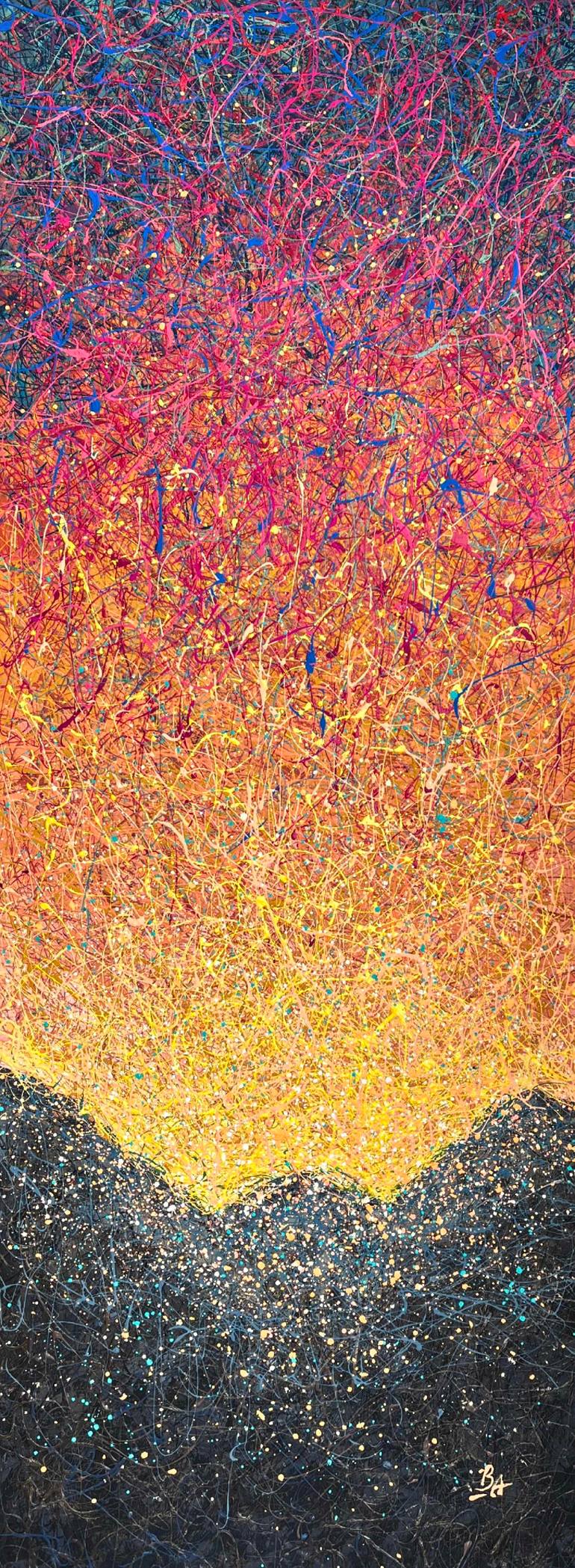 Original Sunset Painting by Bogdana Antoniuk | Abstract Expressionism Art on Canvas | The Quiet Poetry of Dawn