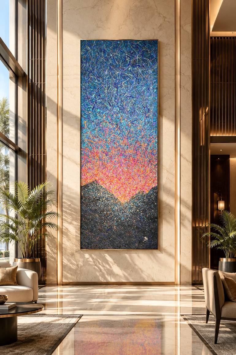 Original Sunset Painting by Bogdana Antoniuk | Abstract Expressionism Art on Canvas | The First Breath of Morning