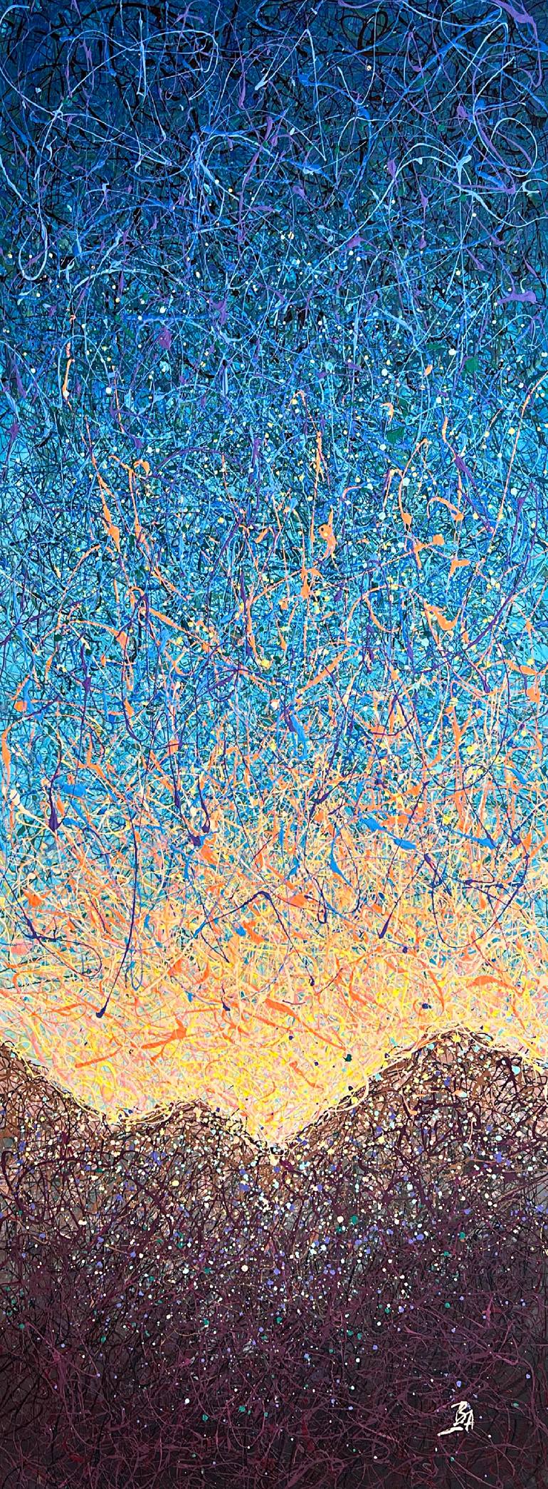 Original Sunset Painting by Bogdana Antoniuk | Abstract Expressionism Art on Canvas | The Soul of Dawn