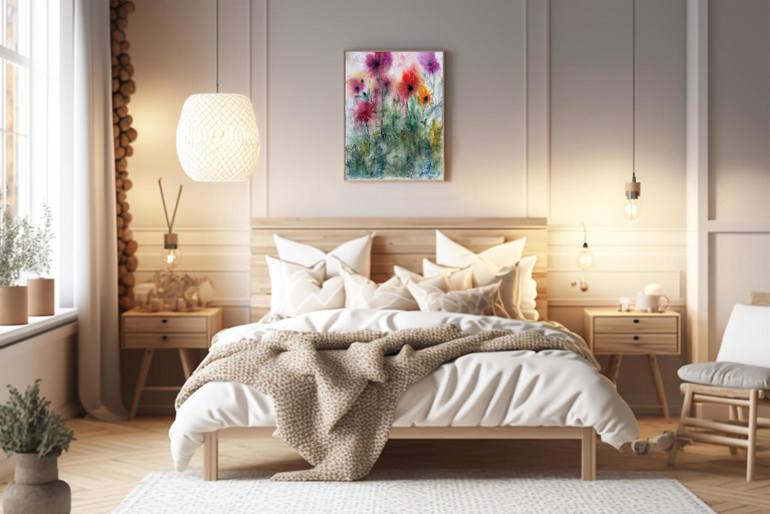 Original Art Deco Botanic Painting by Janet Signorini