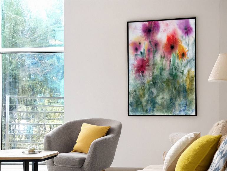 Original Art Deco Botanic Painting by Janet Signorini