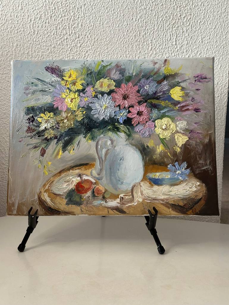 Original Realism Floral Painting by Elena Mikhaleva