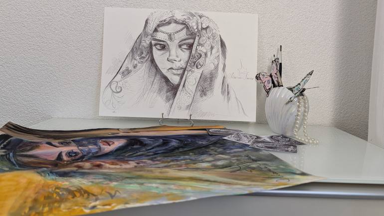 Original Classicism Women Drawing by Marina Kaiser