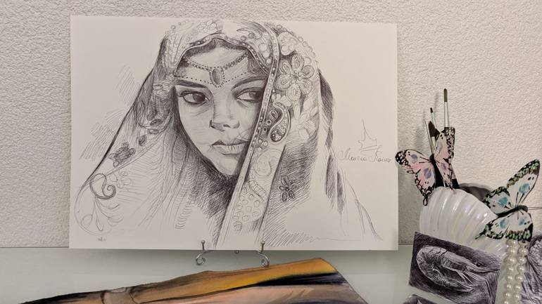 Original Classicism Women Drawing by Marina Kaiser