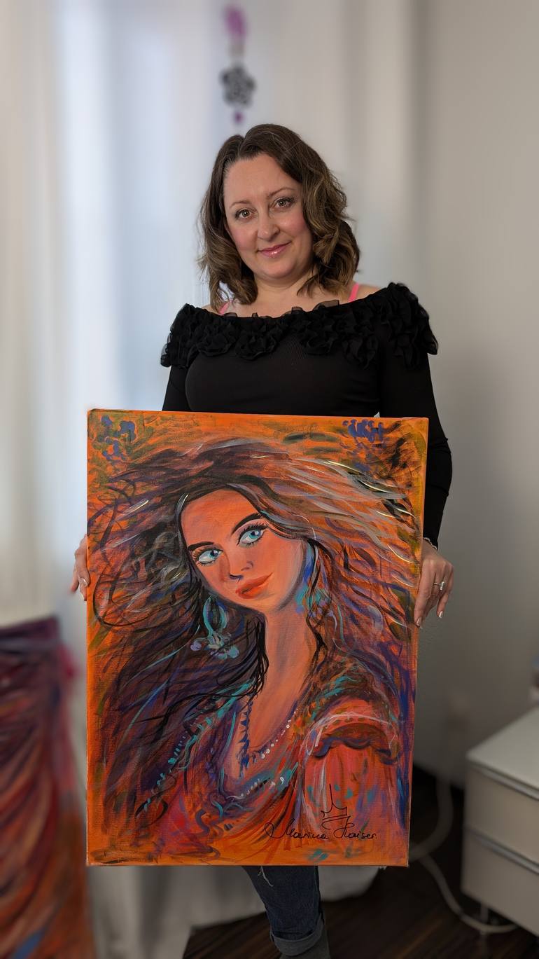 Original Art Deco Women Painting by Marina Kaiser