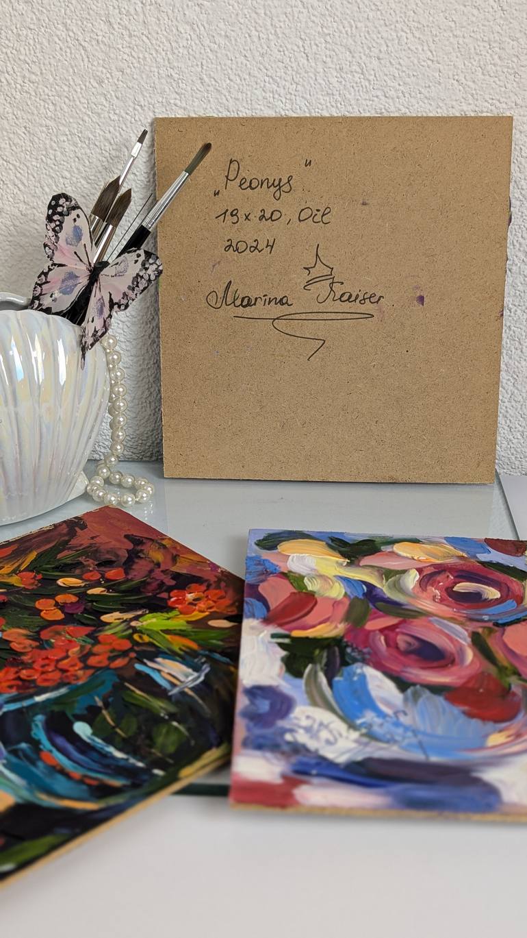 Original Abstract Botanic Painting by Marina Kaiser