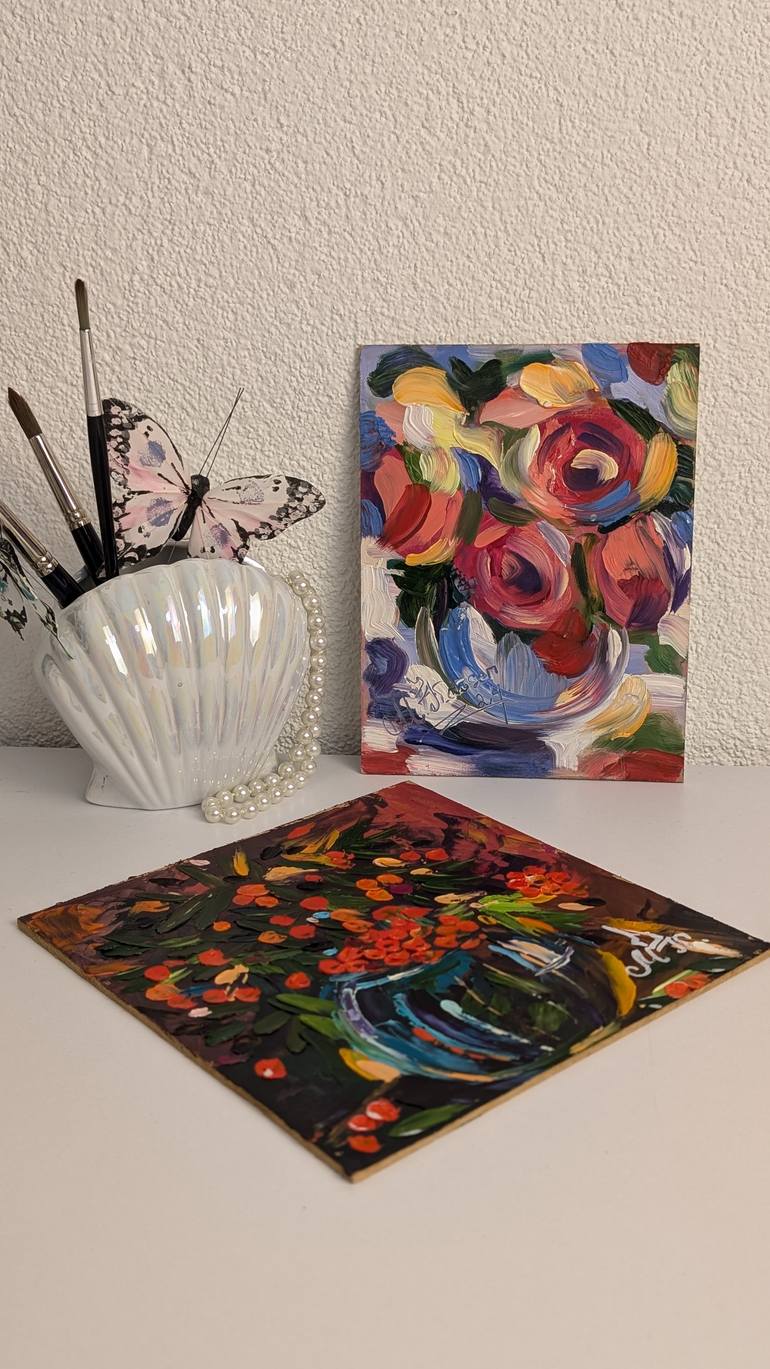 Original Abstract Floral Painting by Marina Kaiser